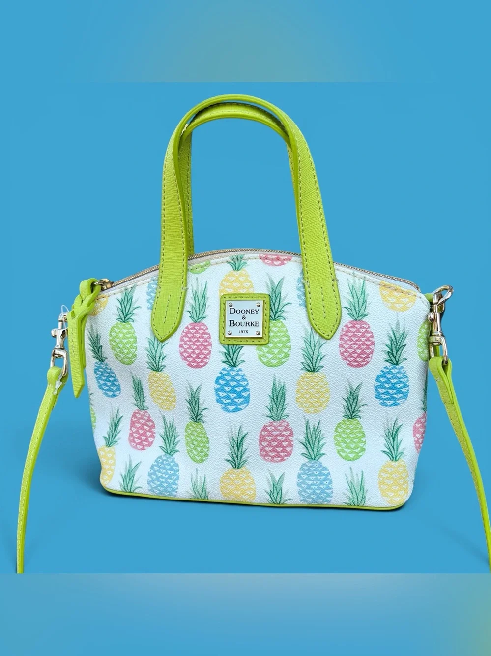 Dooney & Bourke Pineapple Mini Ruby Crossbody Bag Satchel Purse Summer EUC